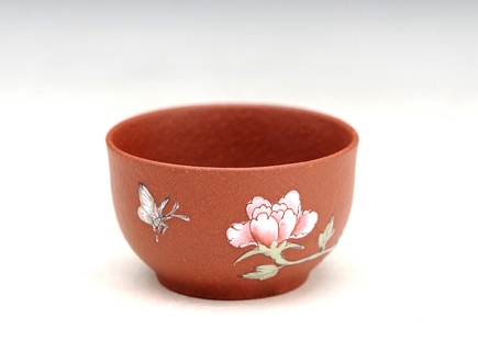 朱丹品茗杯-宜兴紫砂壶