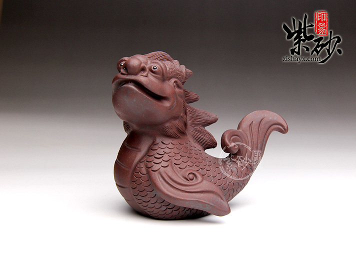 龙生九子之螭吻(紫砂茶宠 紫砂摆件 茶宠图片 紫泥)