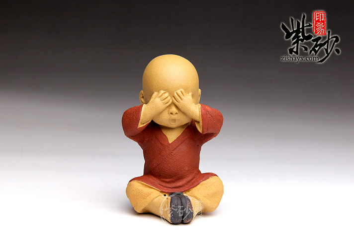 非礼勿视、听、言(紫砂茶宠 小和尚茶宠 茶宠摆件)