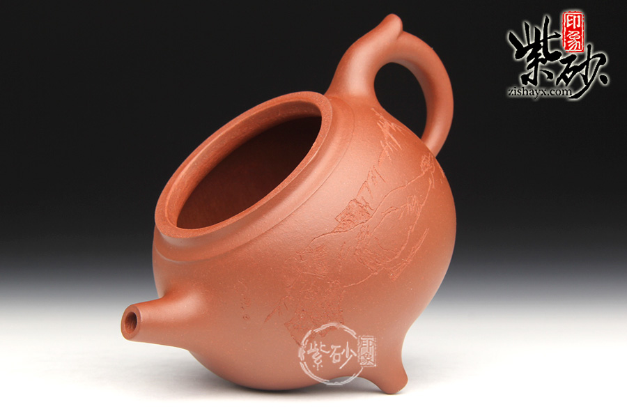 宜兴紫砂壶名家 范微琴三足鼎狮紫砂壶