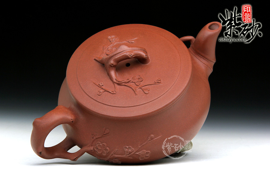 紫砂壶名家 葛岳纯梅竹紫砂壶图片